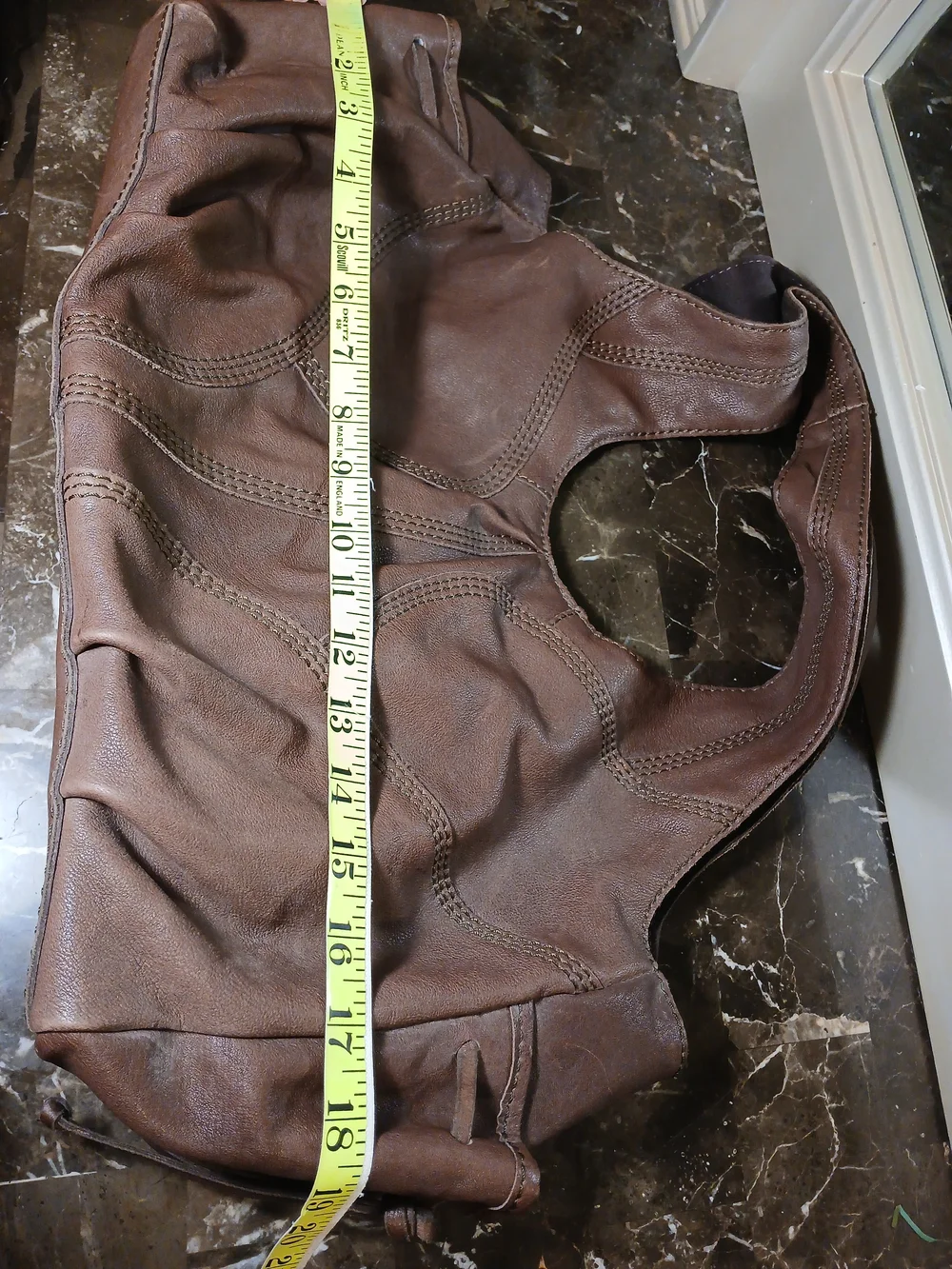 Lucky Brand Brown 100% Cow Hide Leather Braided Stitch Shoulder Tote